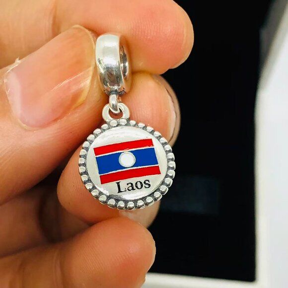 ✨🔥Pandora flag of Laos Exclusive Dangle charm - Picture 1 of 4
